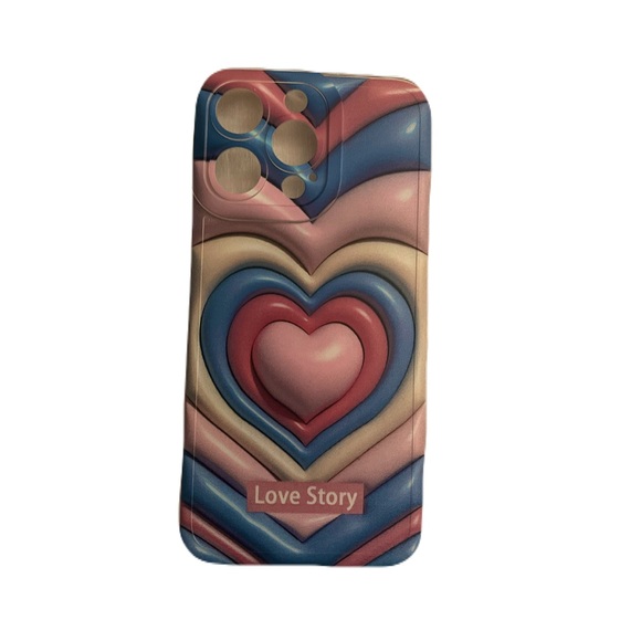 iPhone 13 Pro multi-colored heart shape soft phone case NWT - Picture 1 of 3